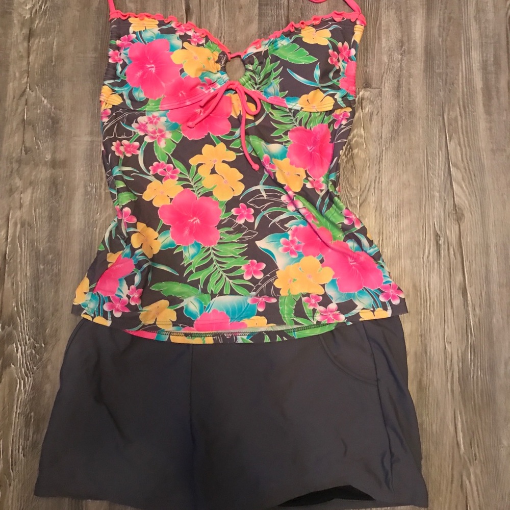 Floral Tankini with swim shorts
